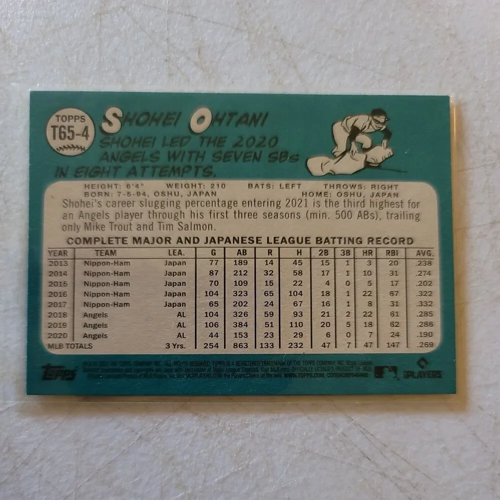 2021 Topps - 1965 Topps Redux Shohei Ohtani #T65-4